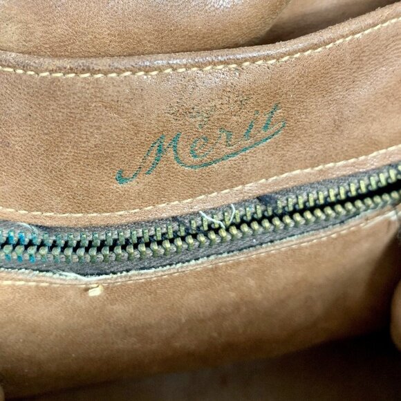 Bags By Merit 50s 60s Brown Brown Leather Frame Handbag Vtg Purse Hand Bag - Picture 11 of 13